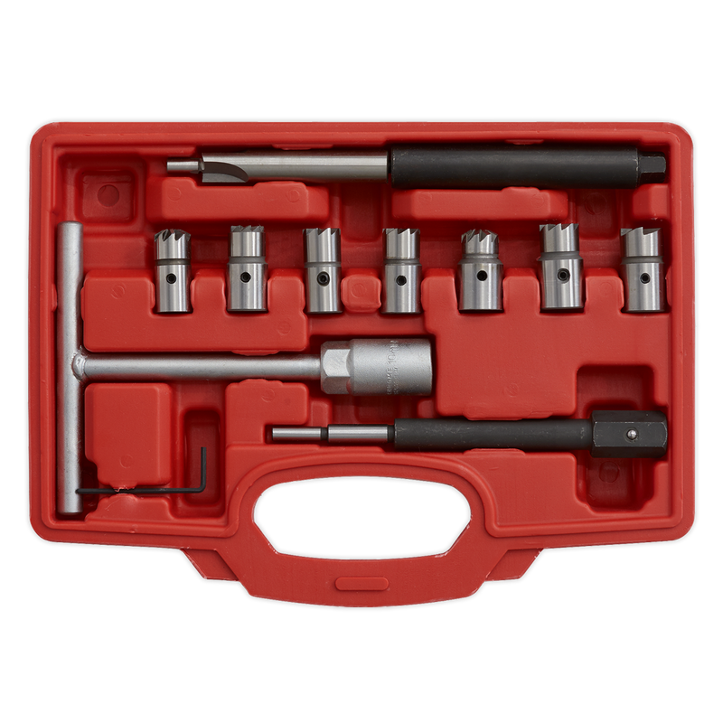 Sealey Diesel Injector Seat Cleaner Set 10 Piece VS2055 1.92kg