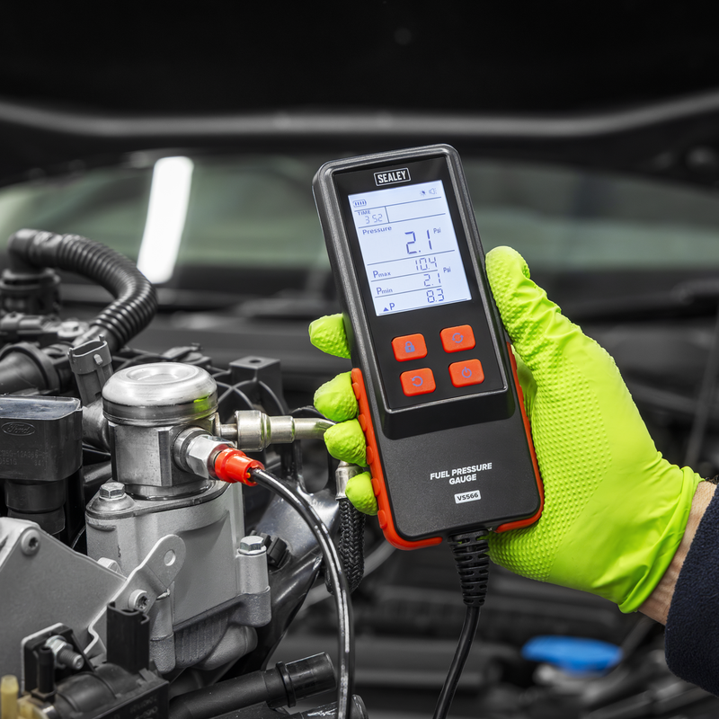 Sealey Digital Fuel Injection Pressure Test Kit VS566 6 Piece