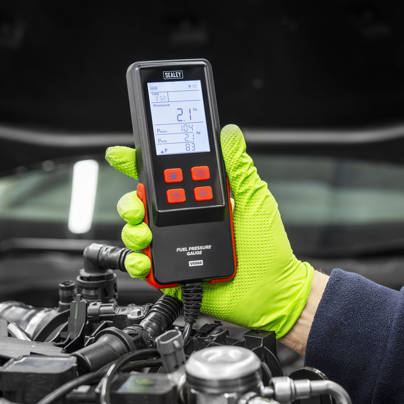 Sealey Digital Fuel Injection Pressure Test Kit VS566 6 Piece