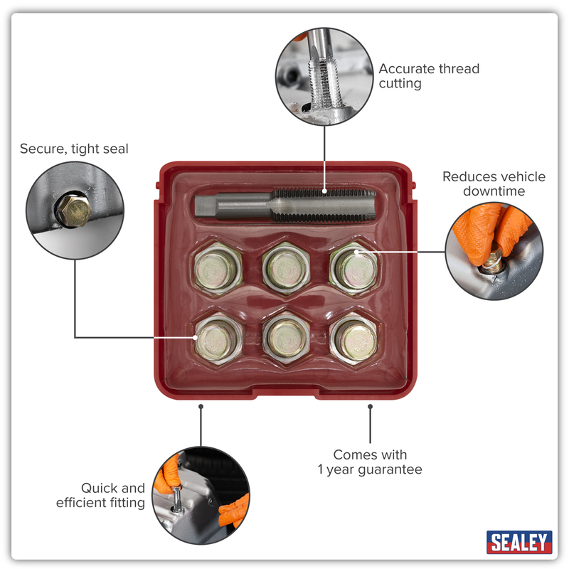 Sealey Oil Drain Plug Thread Repair Set M15