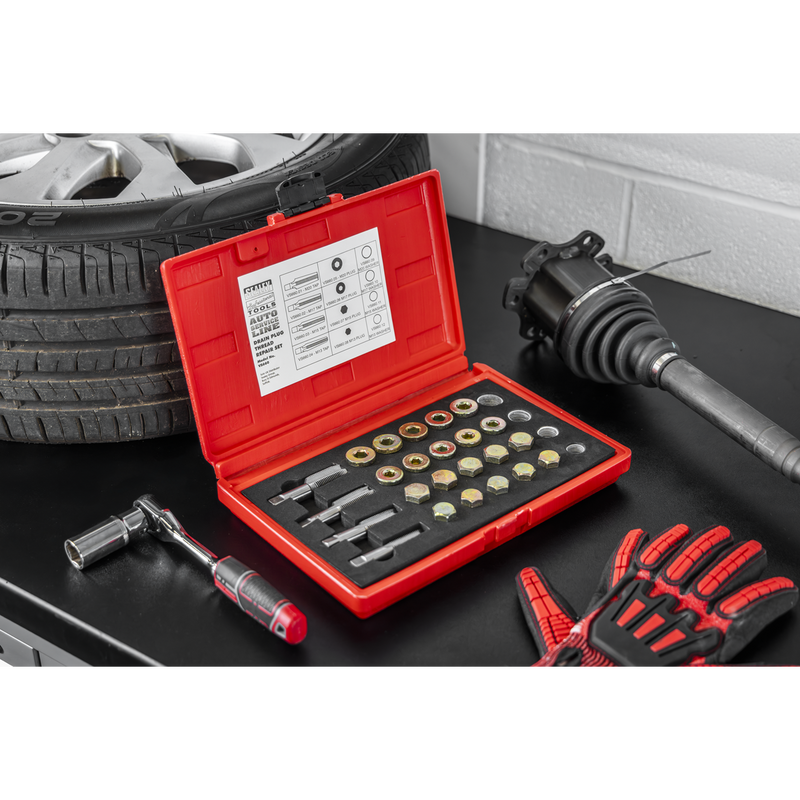 Sealey Drain Plug Thread Repair Set VS660 with 4 Tap Sizes