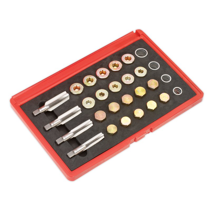 Sealey Drain Plug Thread Repair Set VS660 with 4 Tap Sizes