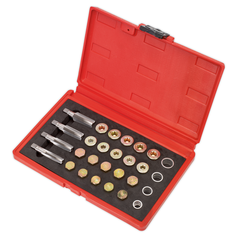 Sealey Drain Plug Thread Repair Set VS660 with 4 Tap Sizes