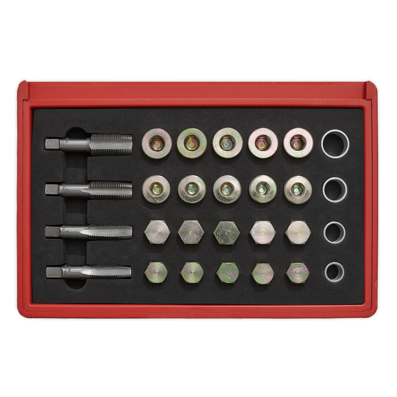 Sealey Drain Plug Thread Repair Set VS660 with 4 Tap Sizes