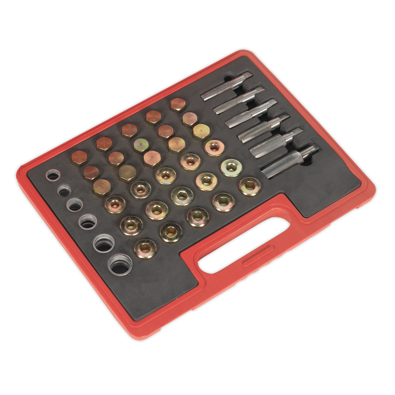 Sealey Oil Drain Plug Repair Set VS661 with Multiple Tap Sizes