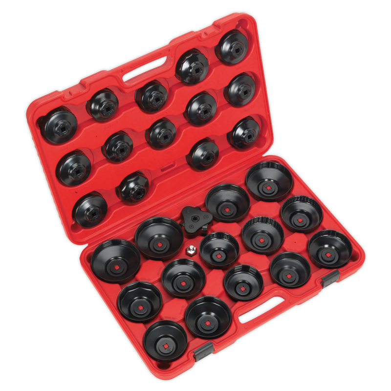 Sealey Oil Filter Cap Wrench Set 30 Piece - 3/8" Drive