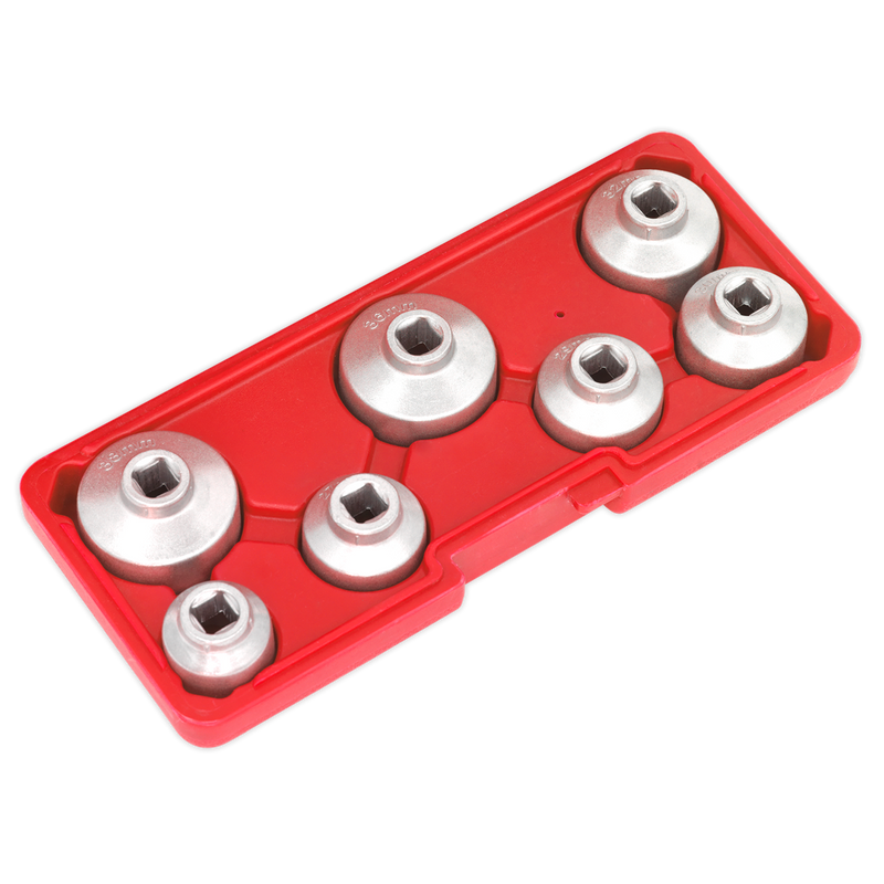 Sealey Oil Filter Cap Wrench Set 7 Piece 24-38mm