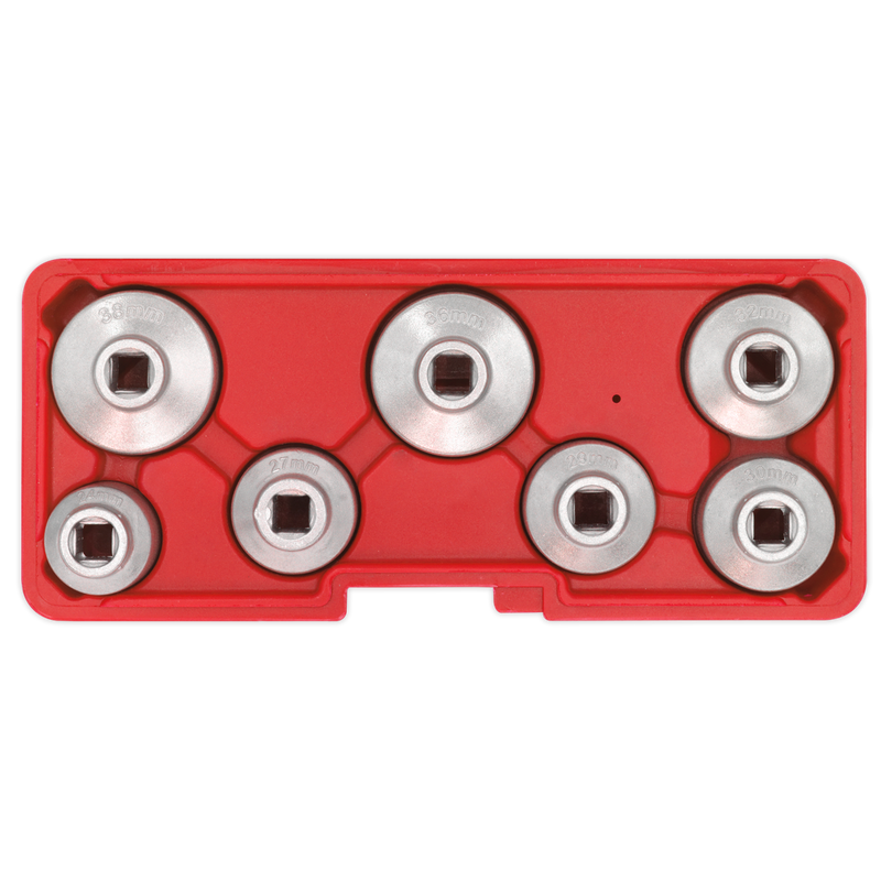 Sealey Oil Filter Cap Wrench Set 7 Piece 24-38mm