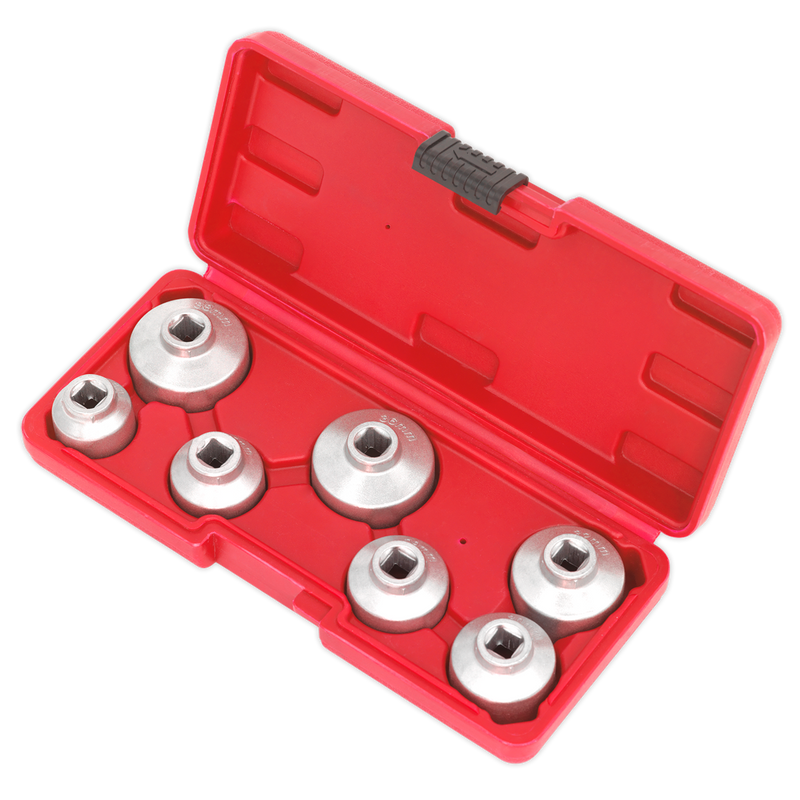Sealey Oil Filter Cap Wrench Set 7 Piece 24-38mm