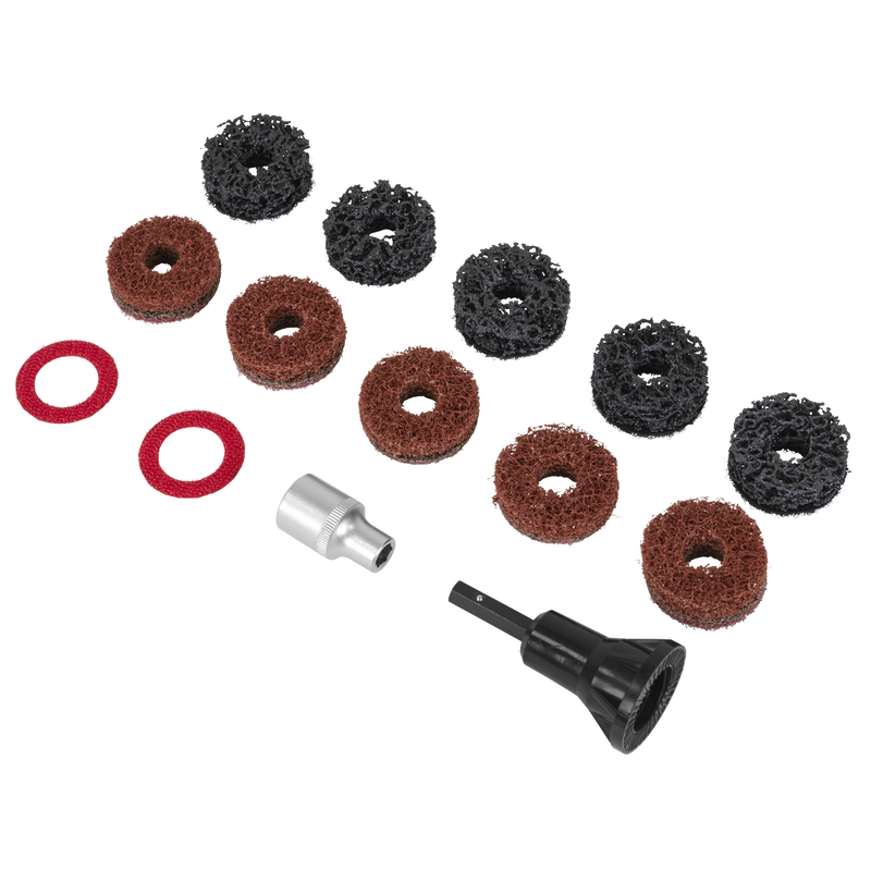 Sealey Stud Hub Cleaner 14 Piece Set with Ø41mm Discs