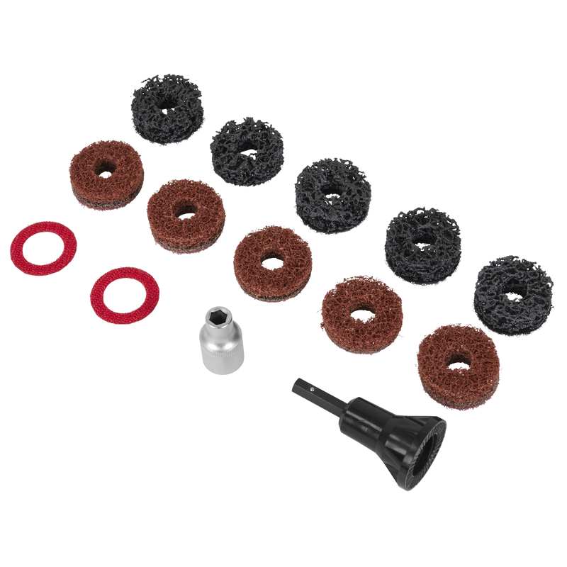 Sealey Stud Hub Cleaner 14 Piece Set with Ø41mm Discs
