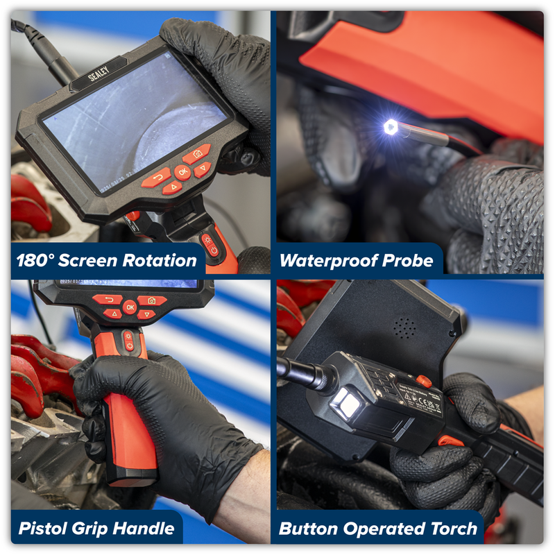 Sealey Video Borescope VS8117 3.9mm Camera & 5" Screen