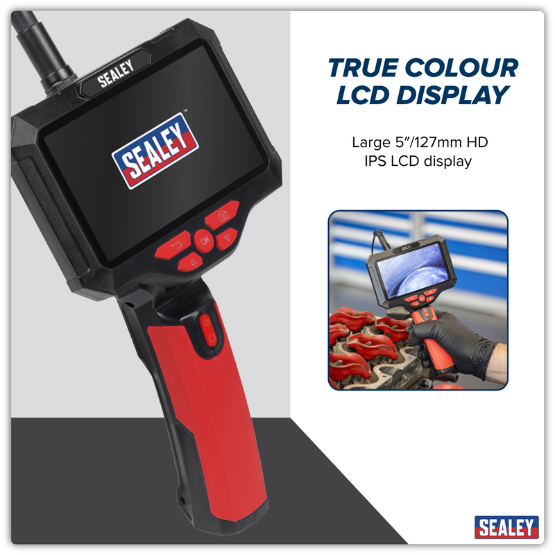 Sealey Video Borescope VS8118 5.5mm Dual Lens & 5" Screen