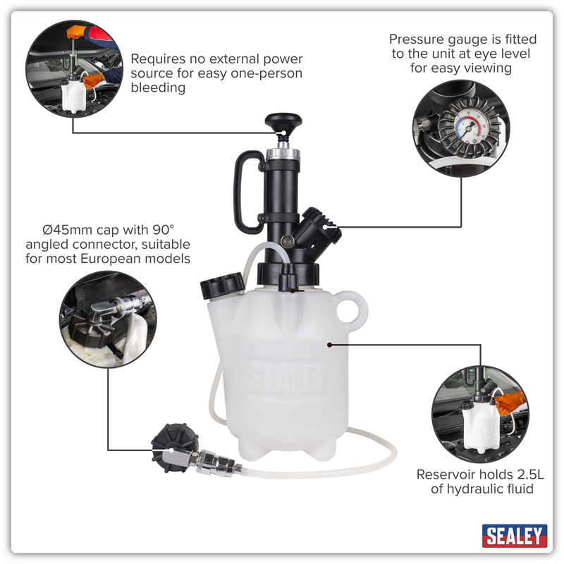 Sealey Brake & Clutch Bleeding System 2.5L Model VS820