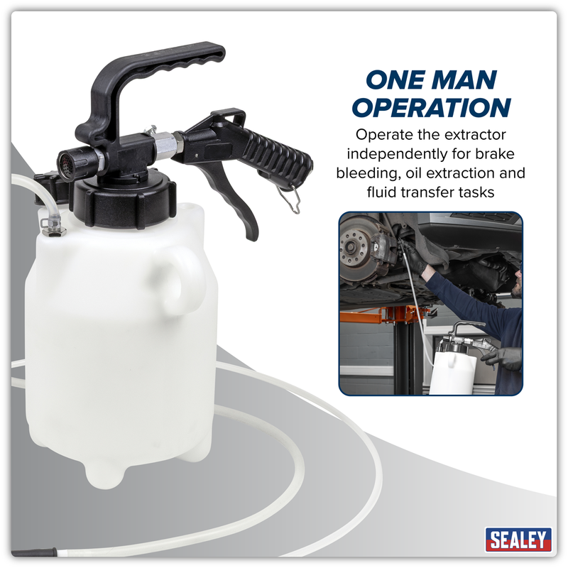 Sealey Pneumatic Fluid Extractor Brake Bleeder 2.5L VS835
