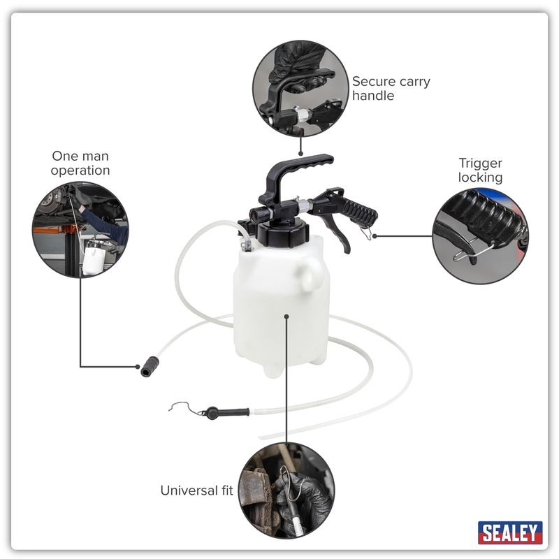 Sealey Pneumatic Fluid Extractor Brake Bleeder 2.5L VS835