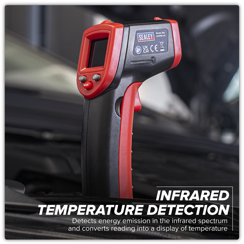 Sealey Infrared Laser Digital Thermometer 12:1 -50°C to +400°C