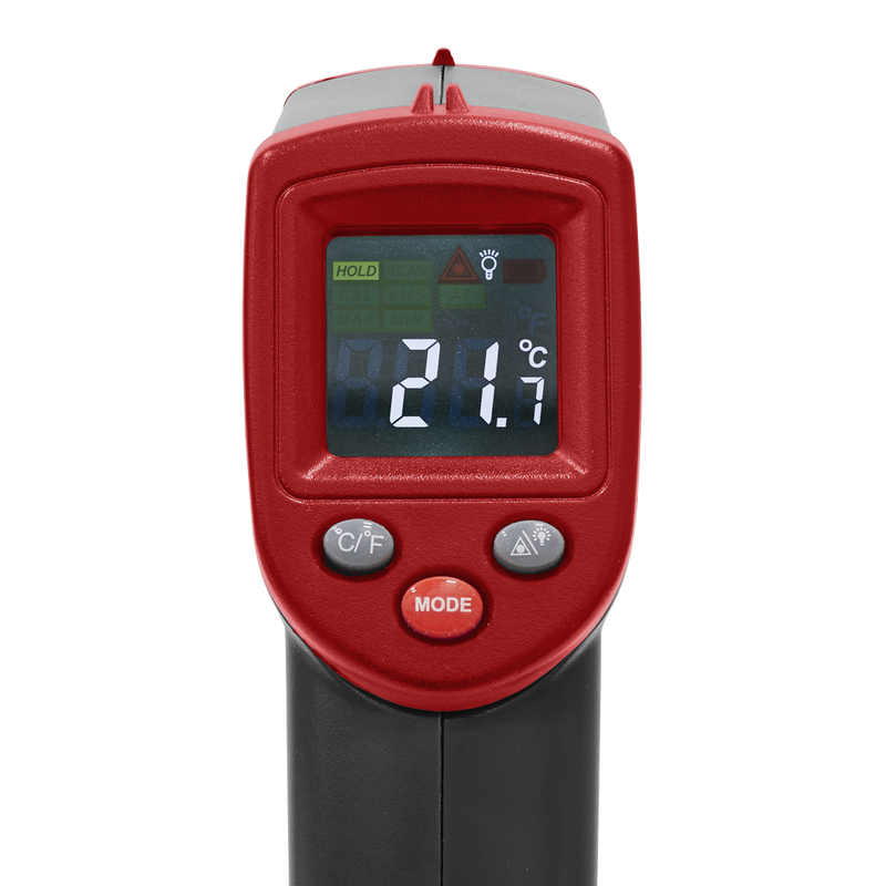 Sealey Infrared Laser Digital Thermometer 12:1 -50°C to +530°C