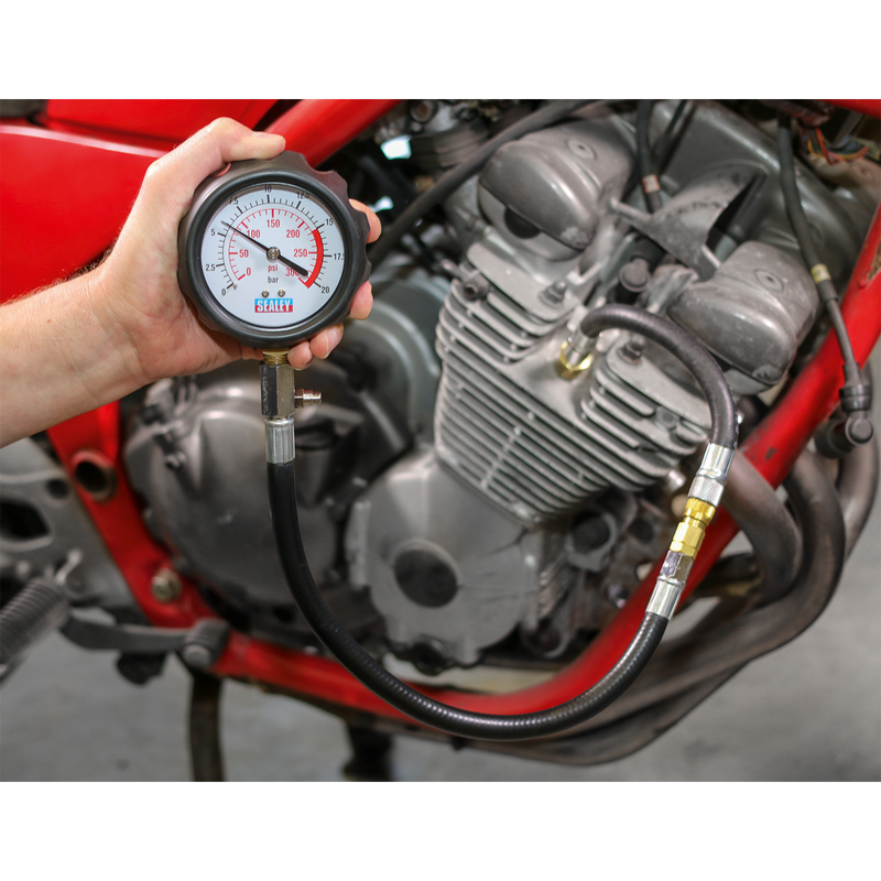 Sealey Petrol Compression Tester Deluxe Kit VSE300D 300psi