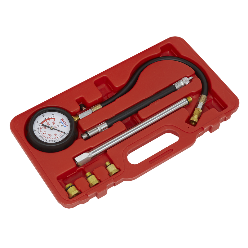 Sealey Petrol Compression Tester Deluxe Kit VSE300D 300psi