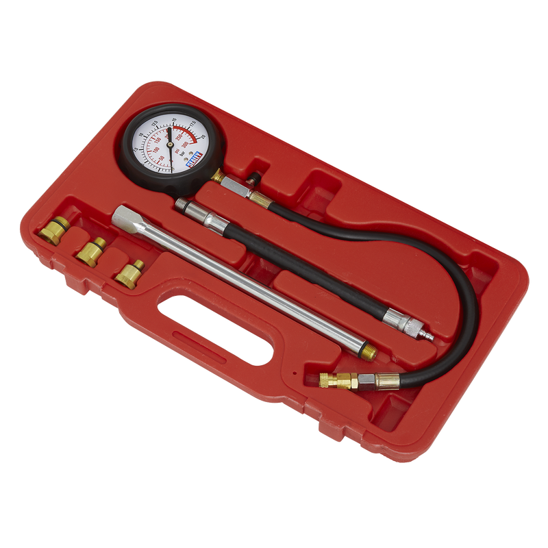 Sealey Petrol Compression Tester Deluxe Kit VSE300D 300psi