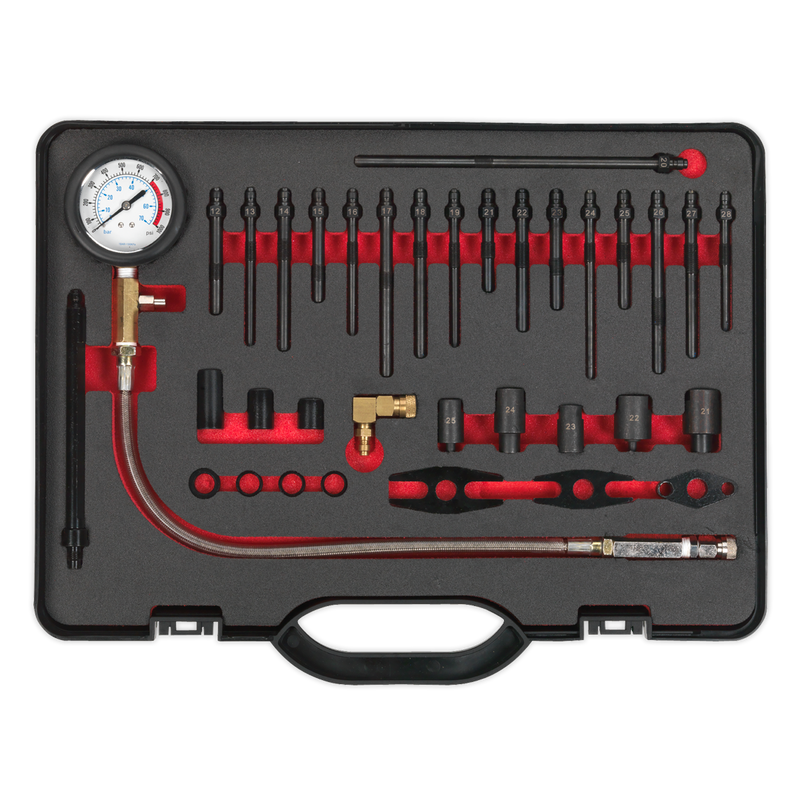 Sealey Diesel Compression Test Kit VSE3158 0-70bar Gauge