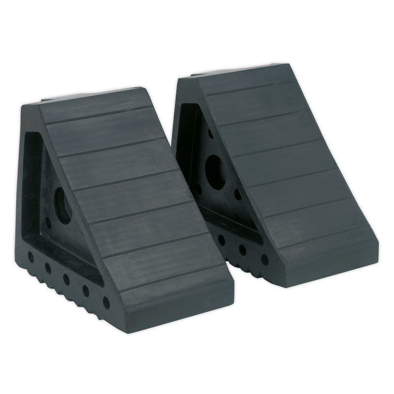 Sealey Rubber Wheel Chocks - Model WC01, 100x195x150mm