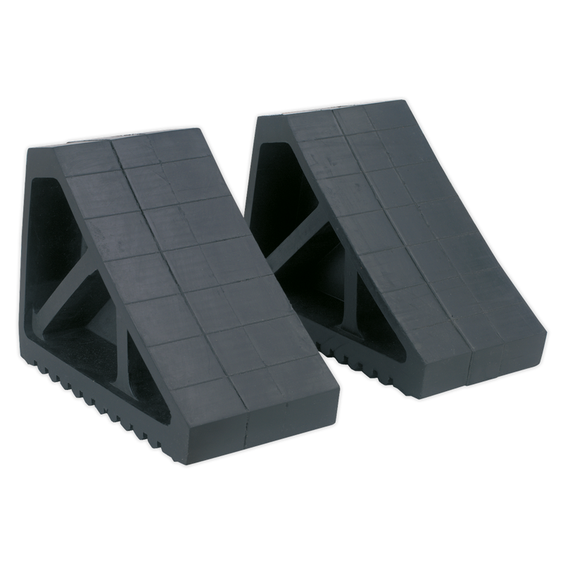 Sealey Rubber Wheel Chocks WC02 - 115x270x175mm Pair
