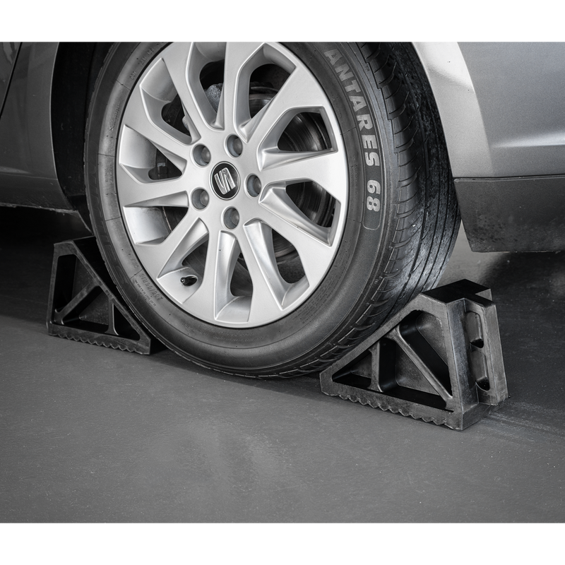 Sealey Rubber Wheel Chocks WC02 - 115x270x175mm Pair