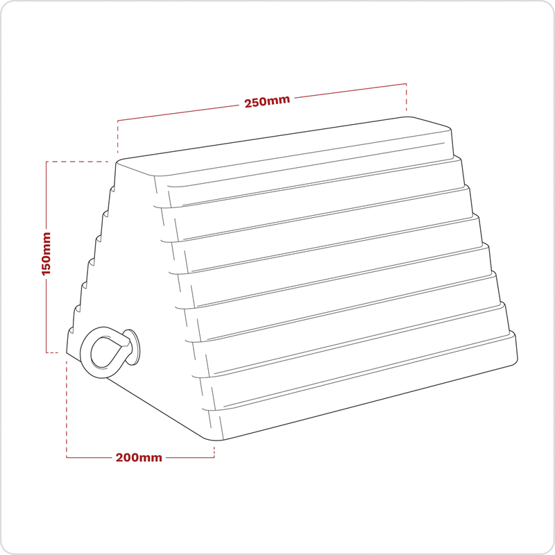 Sealey Rubber Wheel Chock WC03 3.8kg - Suitable for Vehicles Below 10T