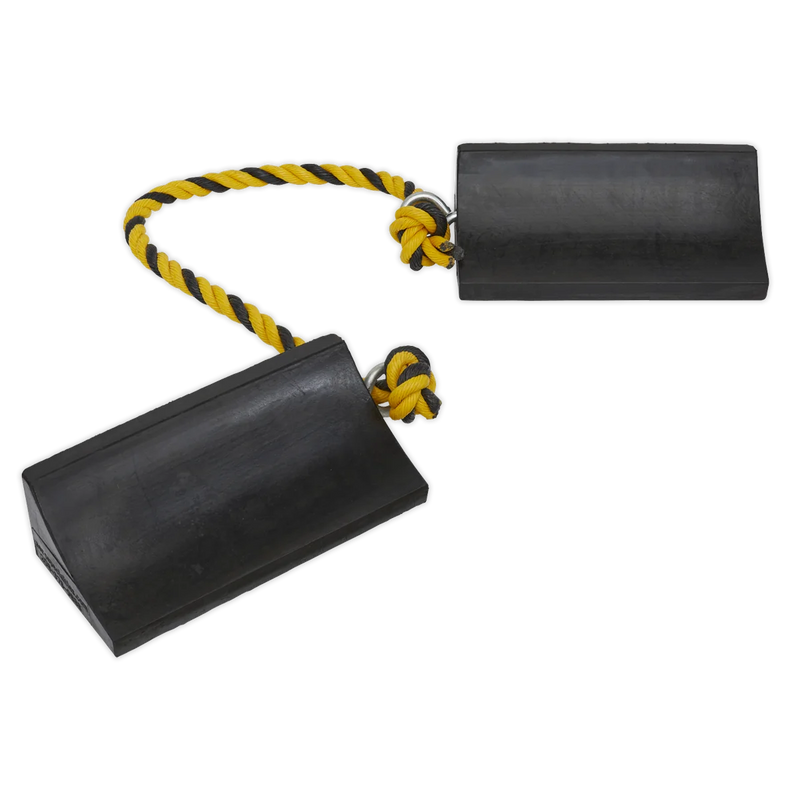 Sealey Heavy-Duty Rubber Wheel Chocks WC16 - 200x94x65mm