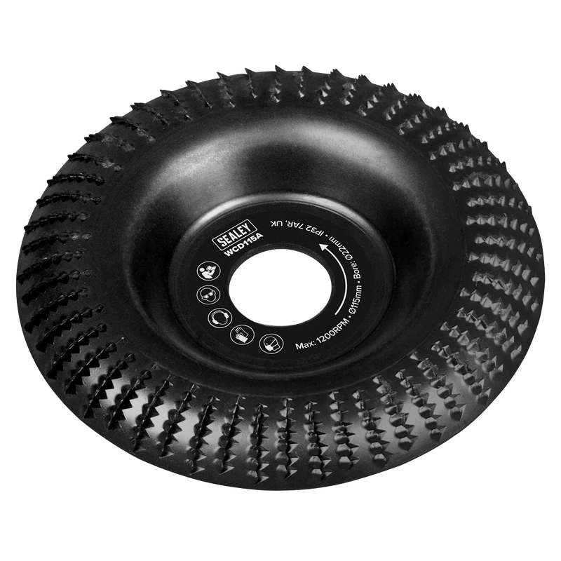 Sealey Wood Carving Disc 115mm Ø22mm Bore WCD115A