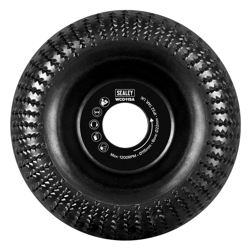 Sealey Wood Carving Disc 115mm Ø22mm Bore WCD115A