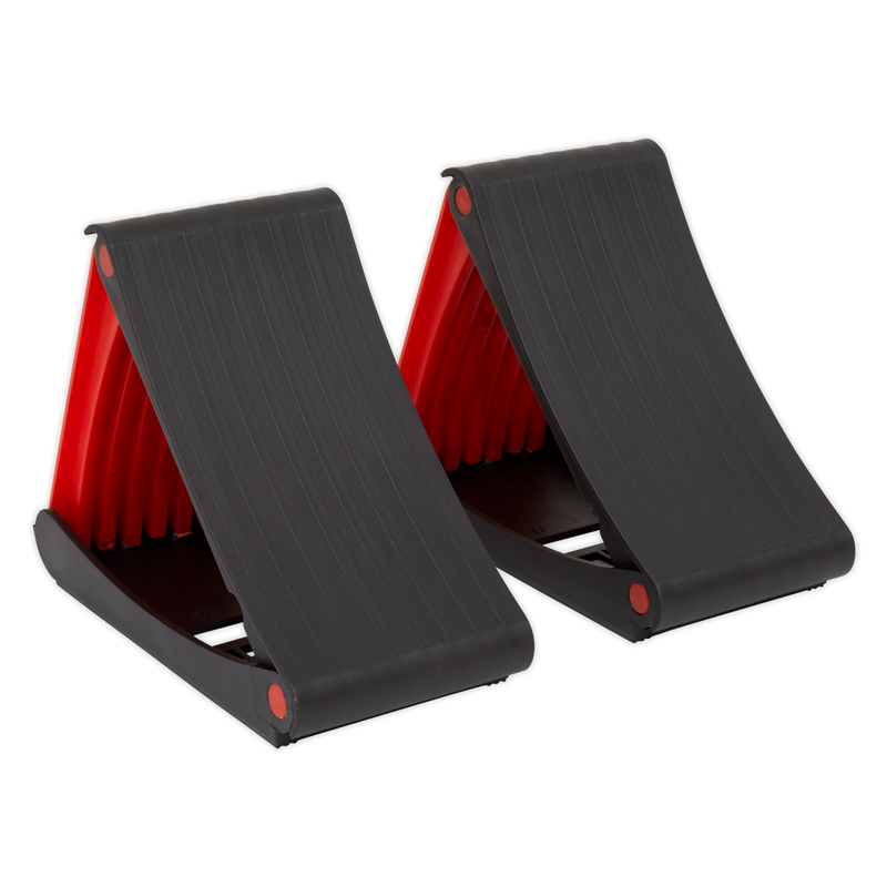 Sealey Folding Wheel Chocks WCF01 - Compact for Cars up to 2 Tonne