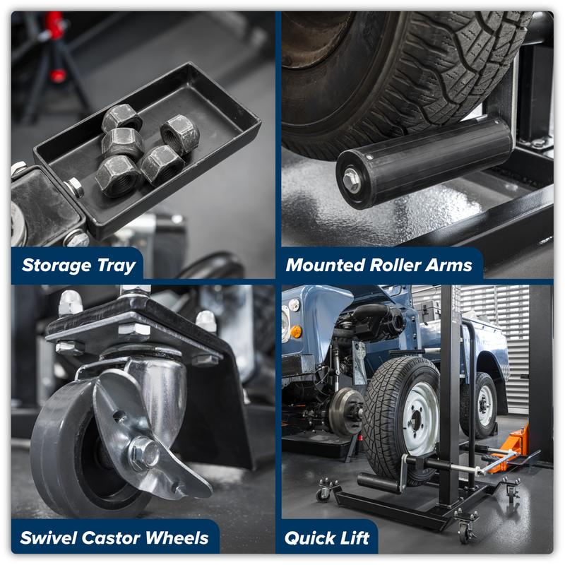 Sealey Viking Wheel Removal Trolley WD50QLS 50kg Capacity