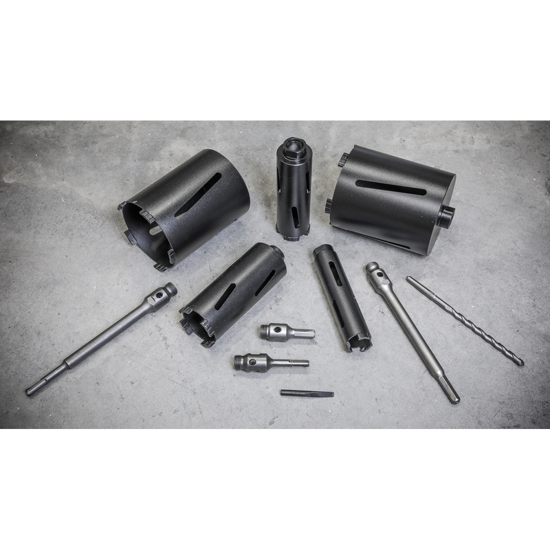 Sealey Diamond 5 Core Kit - SDS Plus & Hex Adaptors Included