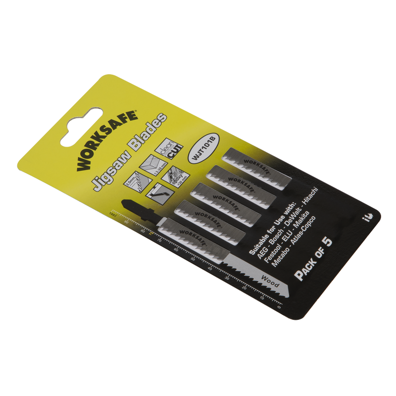 Sealey Jigsaw Blade 75mm 10tpi for Wood & Plastics - Pack of 5