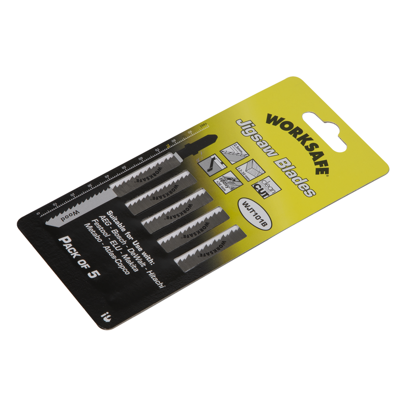 Sealey Jigsaw Blade 75mm 10tpi for Wood & Plastics - Pack of 5