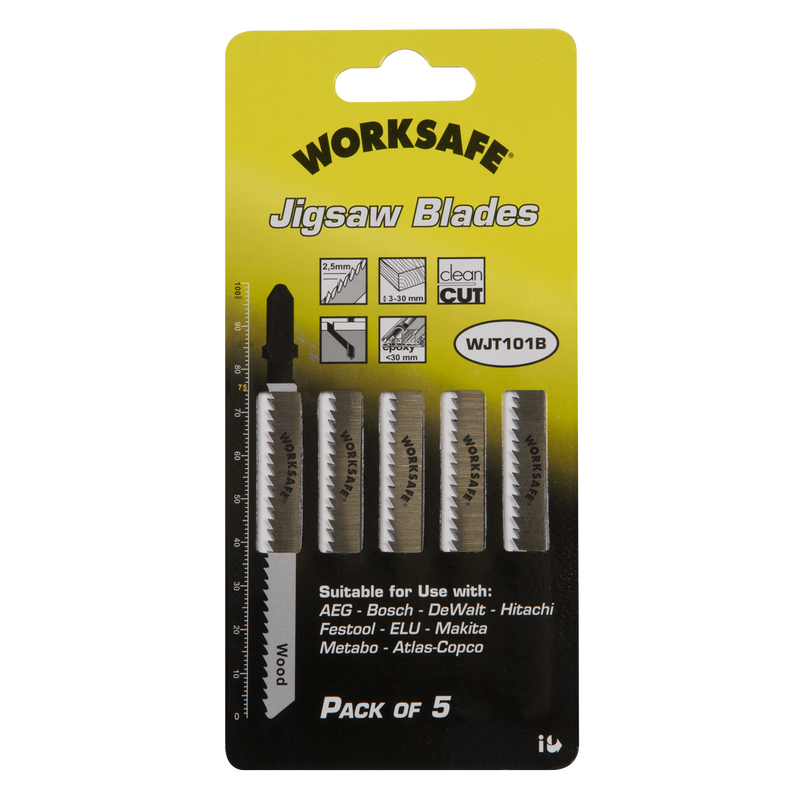 Sealey Jigsaw Blade 75mm 10tpi for Wood & Plastics - Pack of 5