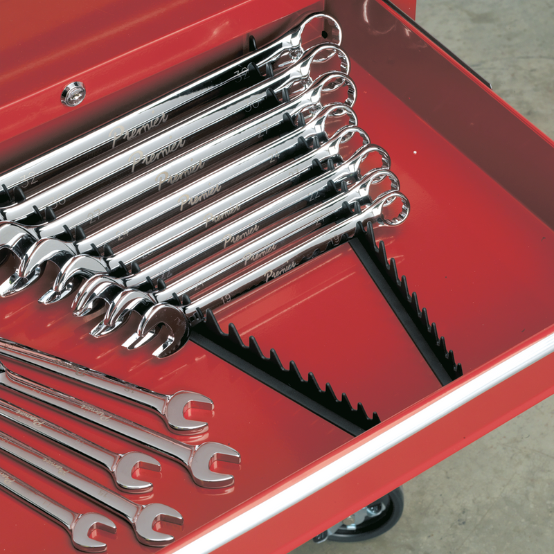 Sealey Premier Sharks Teeth Spanner Rack 2 Piece 20 Capacity 425mm