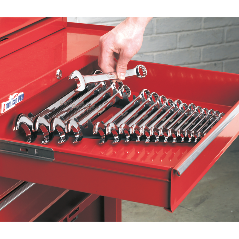 Sealey Premier Sharks Teeth Spanner Rack 2 Piece 20 Capacity 425mm