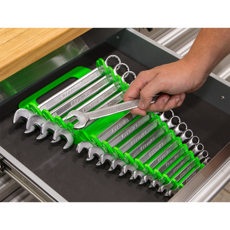 Sealey Premier Spanner Rack 15 Capacity Hi-Vis Green WR08HV