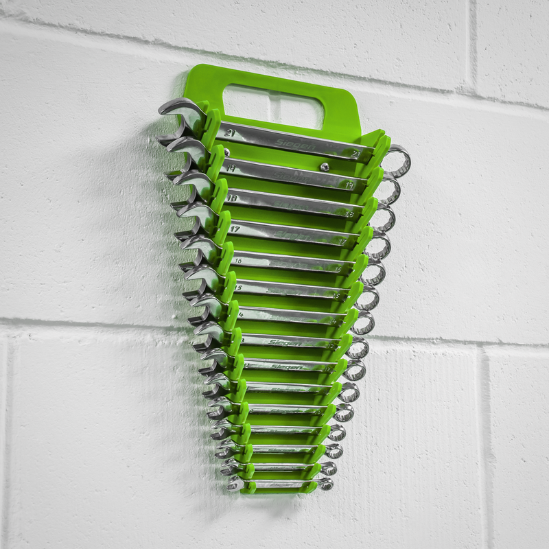 Sealey Premier Spanner Rack 15 Capacity Hi-Vis Green WR08HV