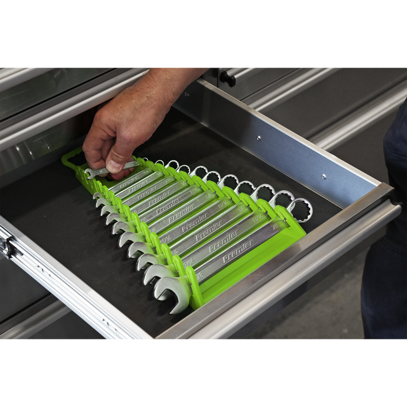 Sealey Premier Reverse Spanner Rack 15 Capacity Hi-Vis Green