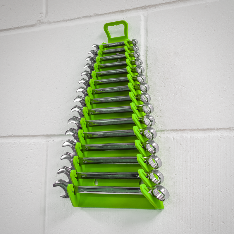 Sealey Premier Reverse Spanner Rack 15 Capacity Hi-Vis Green