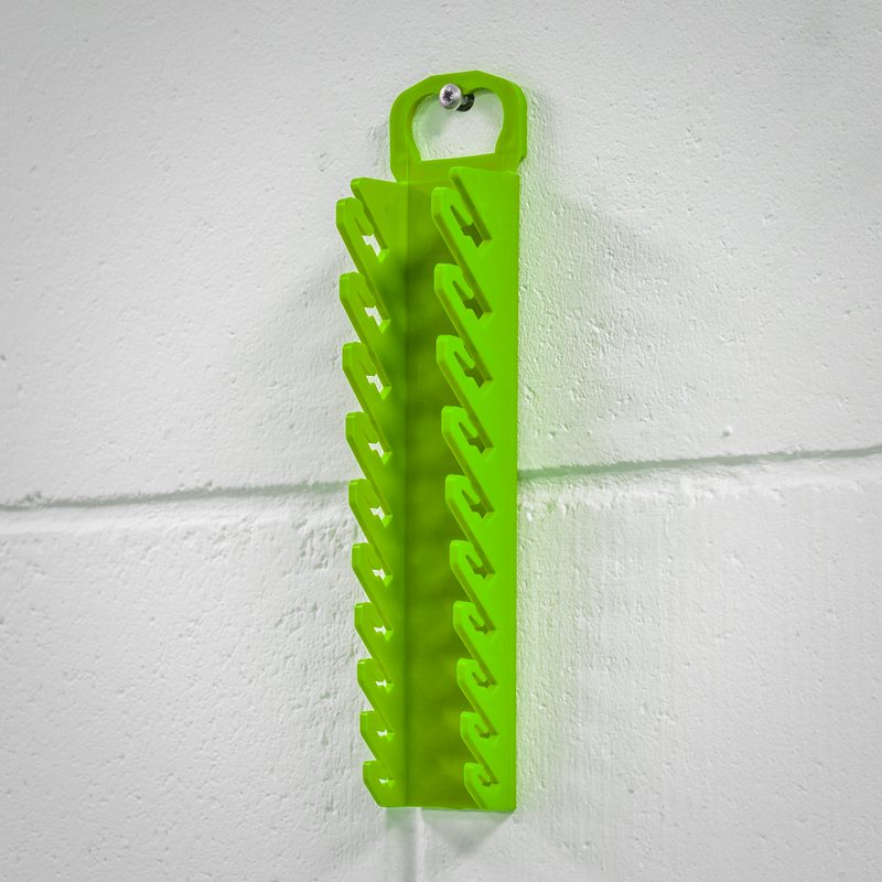Sealey Premier Spanner Rack 10 Stubby Spanners Hi-Vis Green