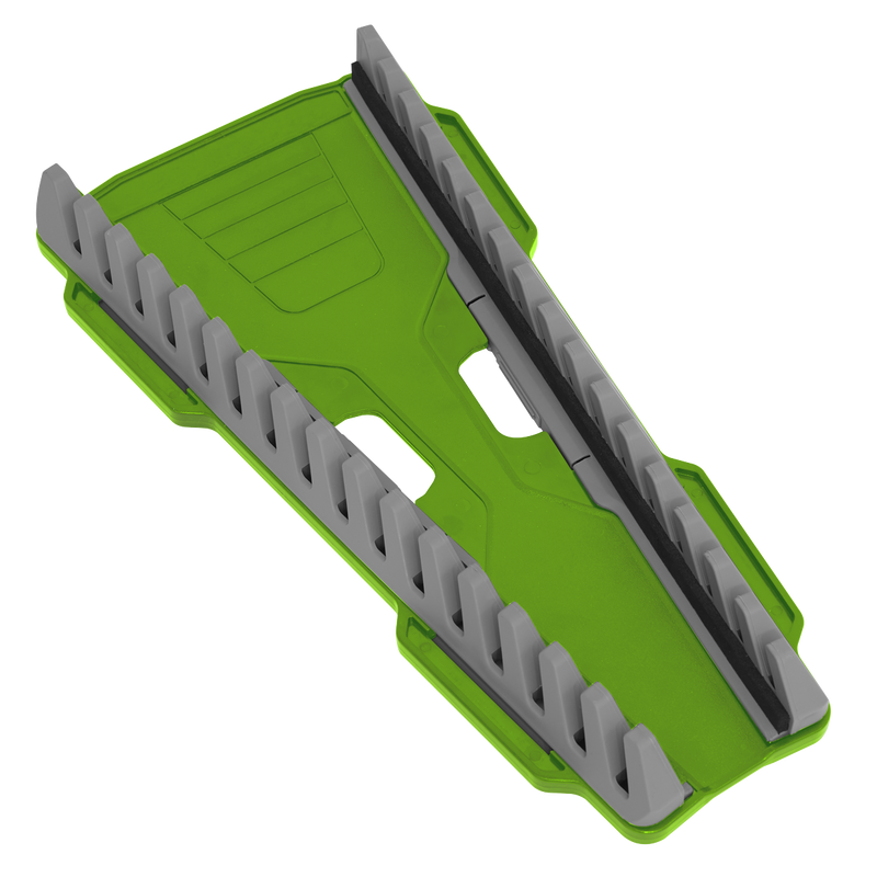 Sealey Premier Reversible Spanner Rack 16 Piece - Hi-Vis Green
