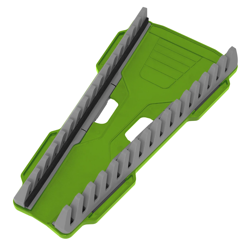 Sealey Premier Reversible Spanner Rack 16 Piece - Hi-Vis Green