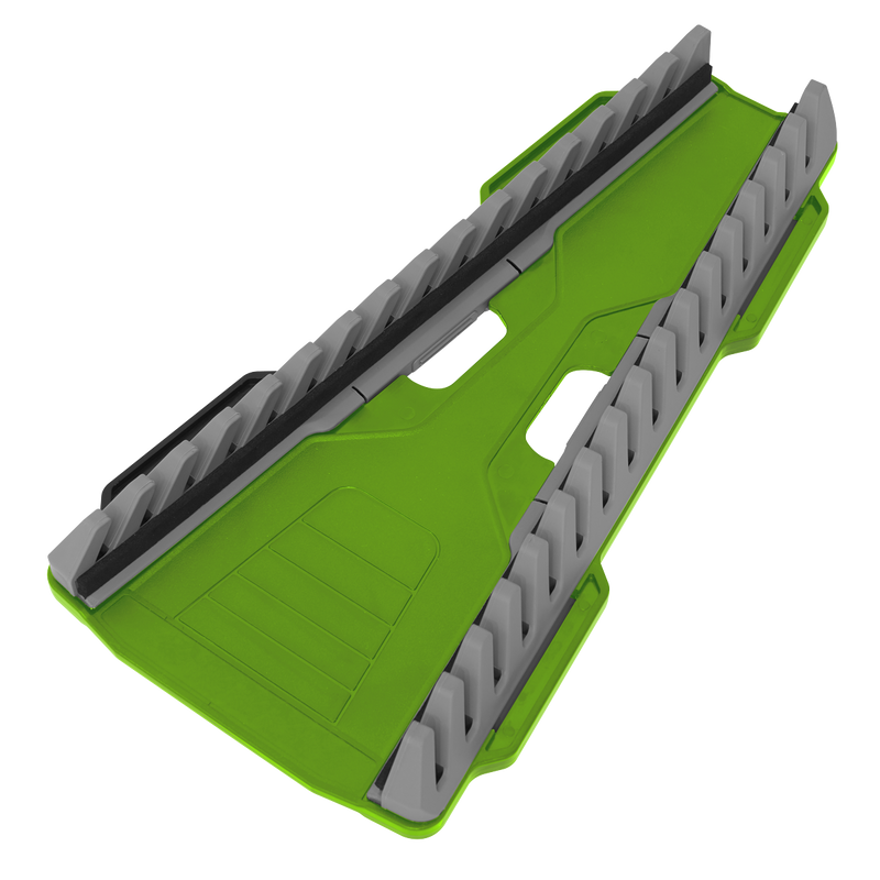 Sealey Premier Reversible Spanner Rack 16 Piece - Hi-Vis Green