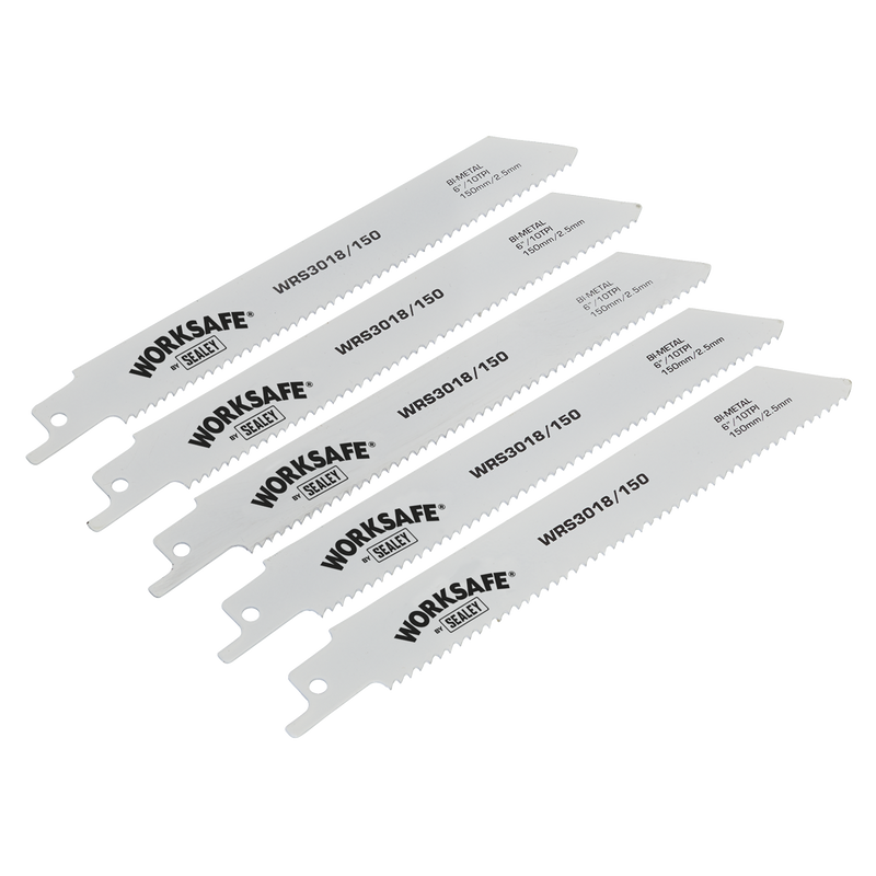 Worksafe Reciprocating Saw Blade 150mm 10tpi - Pack of 5